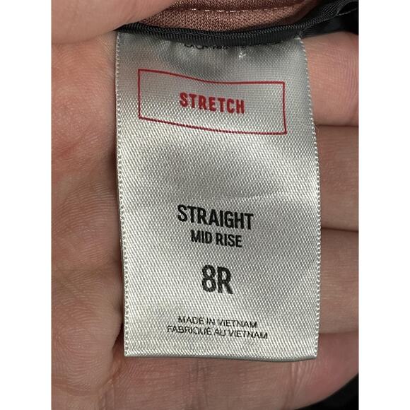 Express Pants Womens 8R Brown Straight Mid Rise Stretch Chino Dress Work Ankle - Picture 10 of 11